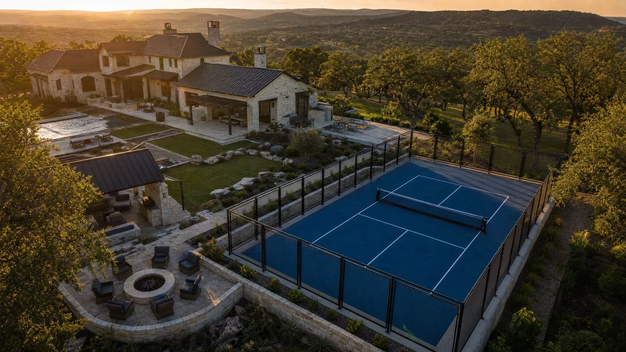 Custom court aerial view